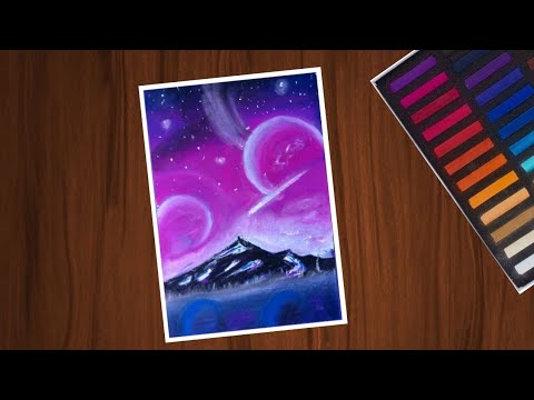 How to create a galaxy with water-soluble soft pastels 