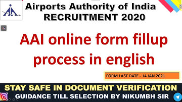 AAI JUNIOR EXECUTIVE ONLINE FORM FILLUP PROCESS IN ENGLISH (2020)