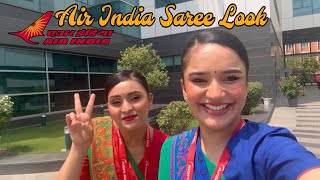 Wearing saree for the 1st time | Air India Training | Grooming Day #airhostess #cabincrew #travel