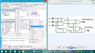 Xilinix ISE 9.2 FULL Subtractor Circuit