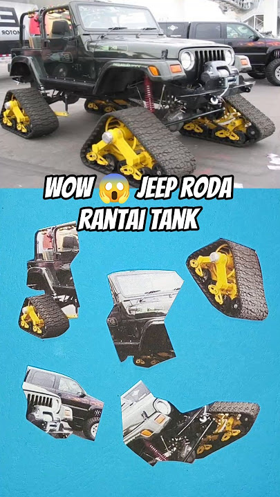 Subhanallah!! Mobil Jeep pakai roda rantai tank 😱 #shorts