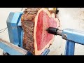 Woodturning - Red Triangle 巨大なハム？を旋盤でモノづくり