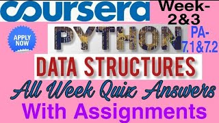 Coursera: Python Data Structures Complete Course solved Week -2 & 3 Quiz answers With Assignment
