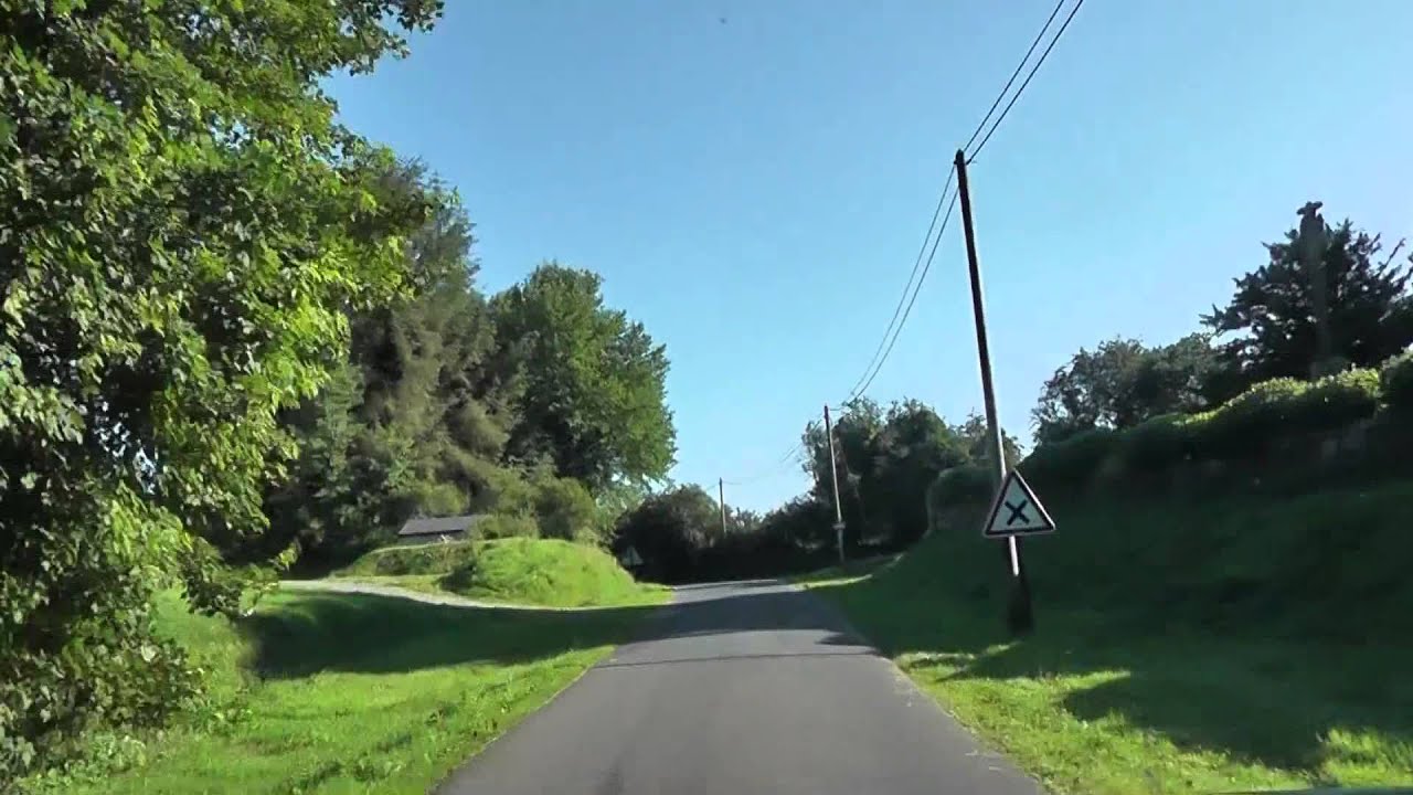 Driving From Maël-Pestivien To La Croix Tasset, Brittany, Côtes-d'Armor, France