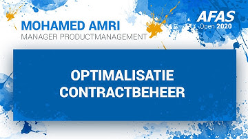 AFAS Open 2020  - Optimalisatie contractbeheer
