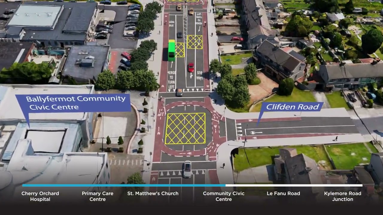 BusConnects Dublin - Liffey Valley to City Centre Core Bus Corridor Scheme visualisation