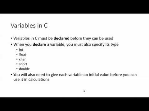 CISC 130: Introduction to Variables in C