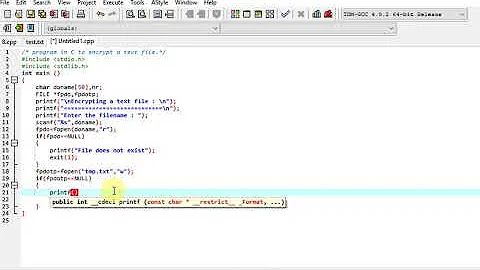 program in C to encrypt a text file