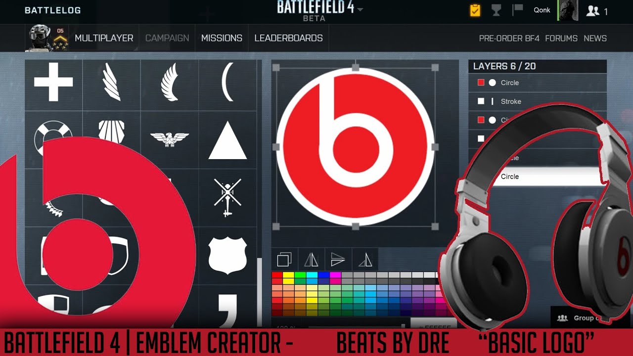 battlefield emblems creator beats by dre basic logo qonkey