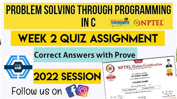 Problem Solving Through Programming In C | Week 2 Answers 2022 | NPTEL | SWAYAM |