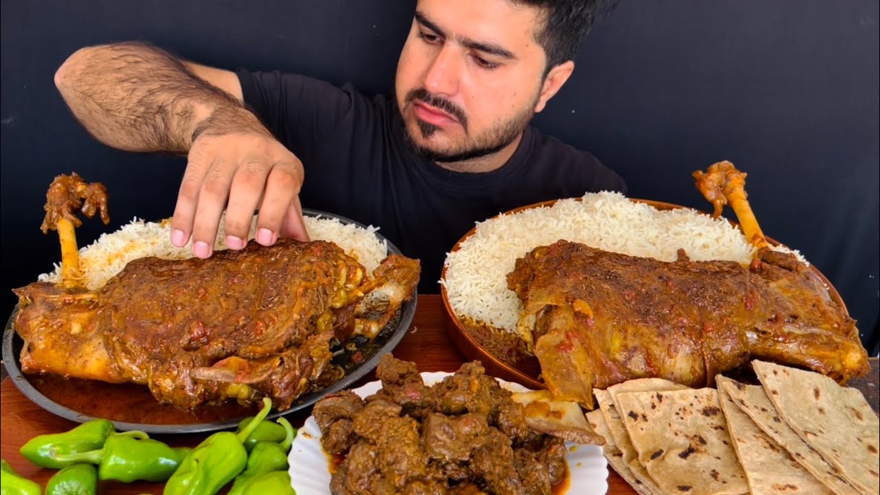 ASMR EATING SPICY 2 MUTTON LEG CURRY+WHITE RICE || REAL MUKBANG(NO TALKING)