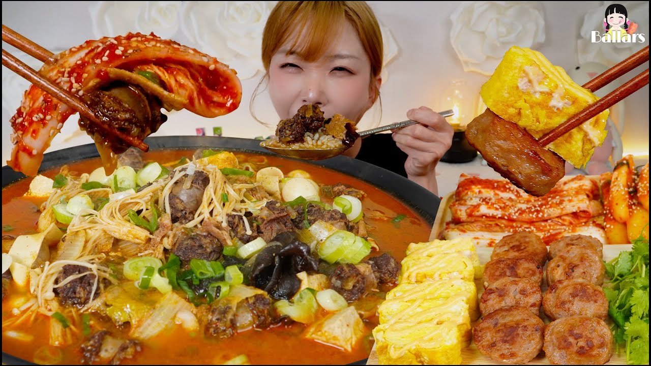 Mukbang:) Sundae Gukbap, Omelet, Galbi Mukbang ☆ Big Bites :: ASMR :: Eatingshow ☆