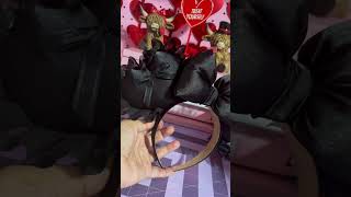 All Black Heart Minnie Mouse Ears disneyland disneyworld minnieears handmade disney love