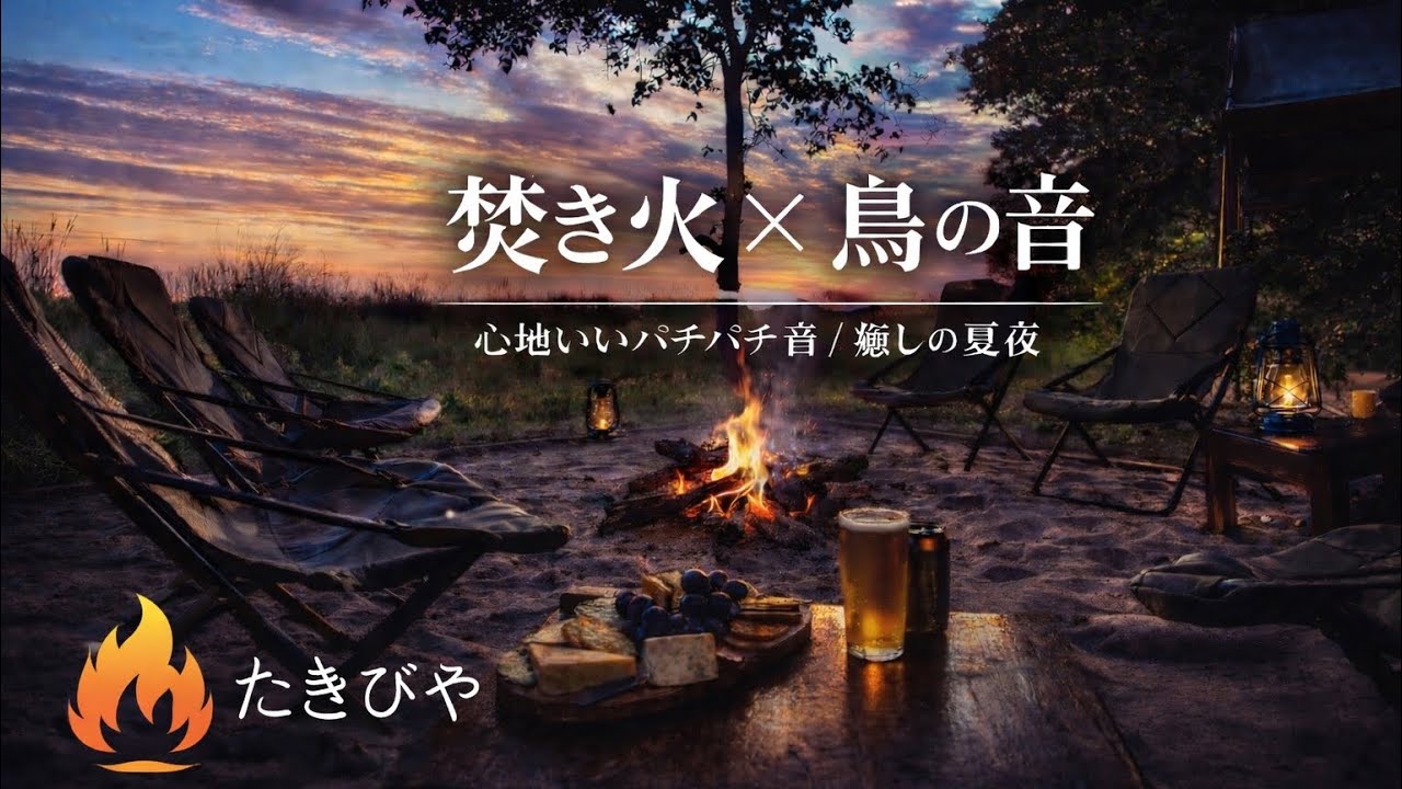 焚き火の音で眠れる｜睡眠用・作業用BGM【1時間】