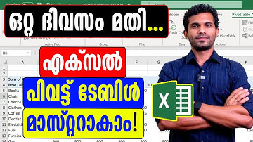 PivotTable for beginners - Excel Malayalam Tutorial