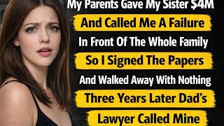 My Parents Gave My Sister $4M And Called Me A Failure—Three Years Later Dad’s Lawyer Called Mine