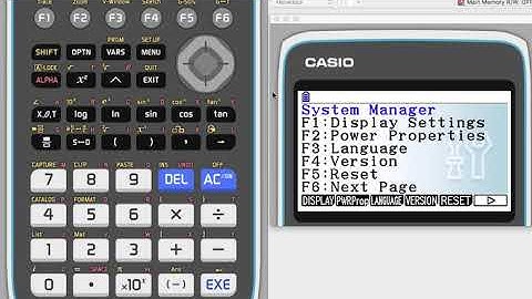 Resetting memory CASIO GDC fx CG -50 / fx CG-20
