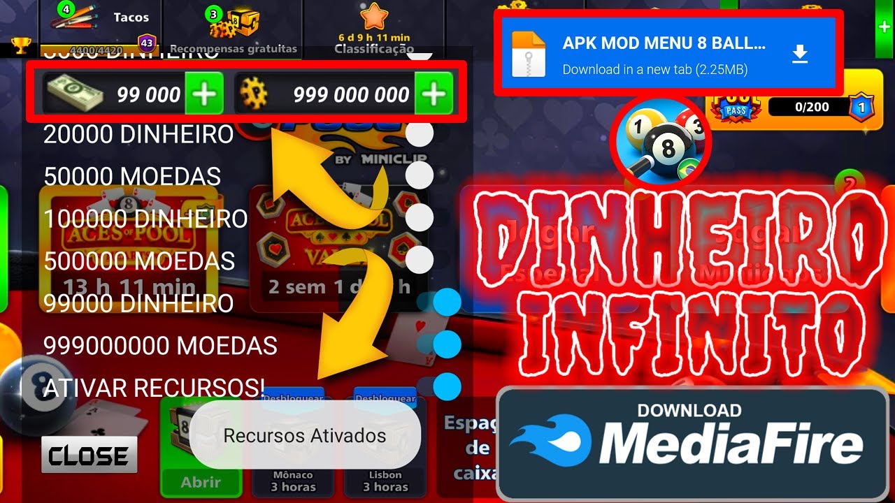 🔥APK MOD DINHEIRO INFINITO NO 8 BALL POOL ATUALIZADO EM 2024 - YouTube