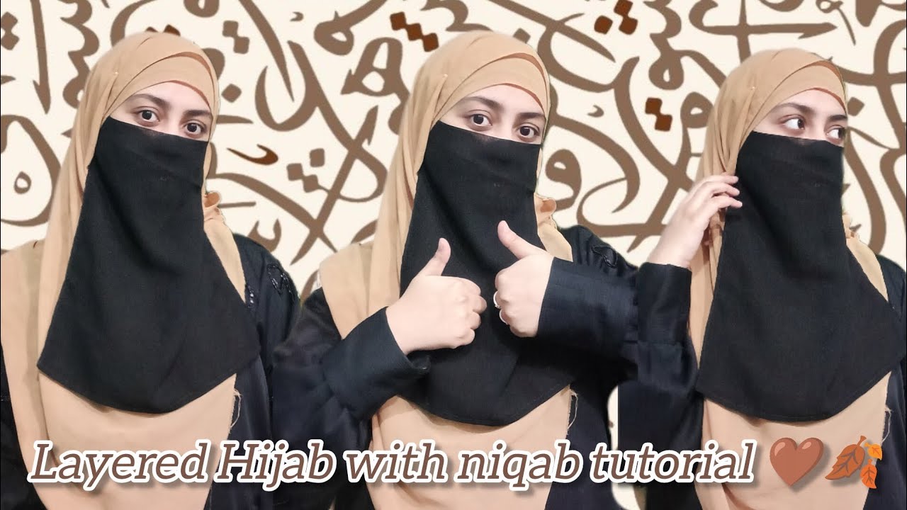 Layered style Hijab with matching undercap 🧷🤎 || Full coverage mandatory 👍🏻