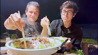 Thai HOT POT with @MarkWiens "Moo-Ka-Ta" Barbecue (So Fun To Eat This Food In Cold Weather!)