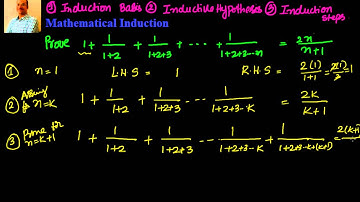 Mathematical Induction: 1 + 1/(1+2)  + 1/(1+2+3)  ... + 1/(1+2+3...n)  =  2n/(n+1)