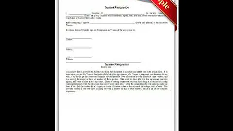 Free Printable "Trustee Resignation" Forms