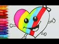 Cómo Dibujar y Colorear Corazón de risa, chico | Dibujos Para Niños