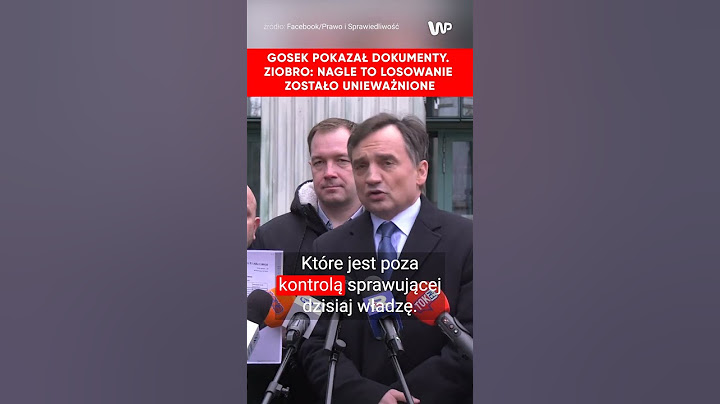Gosek pokazał dokumenty. Ziobro: Nagle to losowanie zostało unieważnione
