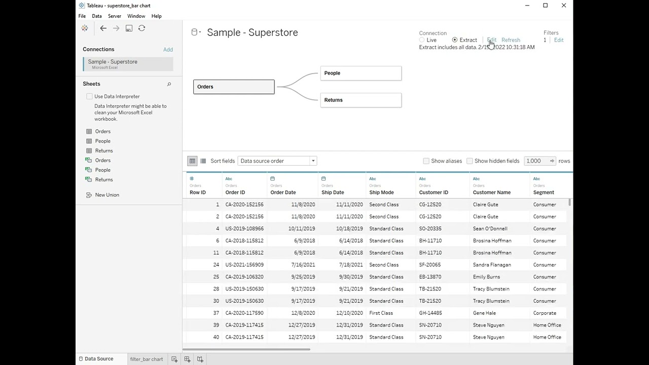Tableau Extract Filter YouTube