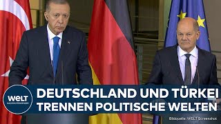 STAATSBESUCH: Denkwürdiges Treffen von Kanzler Scholz mit Recep Tayyip Erdoğan | WELT Dokument