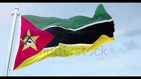 Mozambique Flag Waving loop 4K