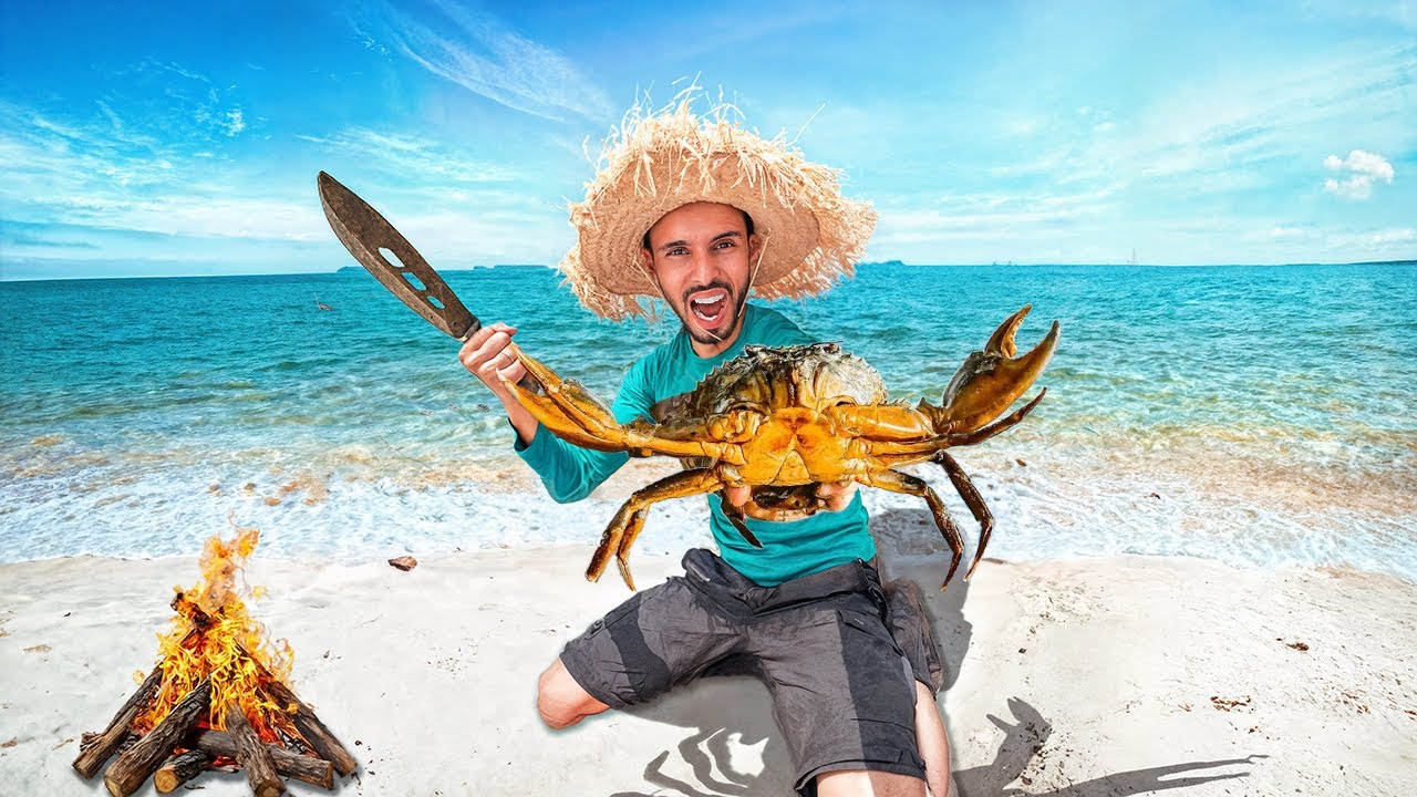 العيش الحر:تحدي الصيد والعيش من الطبيعة صيد الوحش الأزرق السلطعون Crab hunting…..