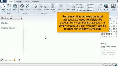 How to delete an email account in Windows Live Mail