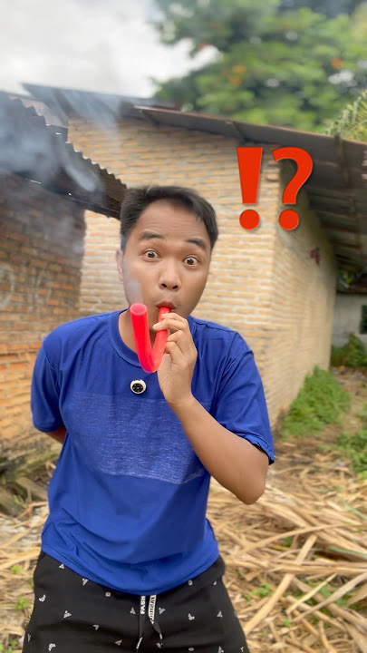 Longor bisa sulap asap kelur dalam selang⁉️ #shortvideo