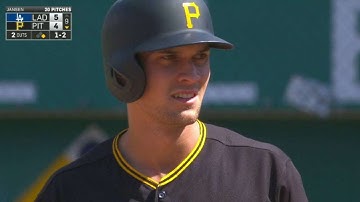 LAD@PIT: Frazier hustles to steal second base