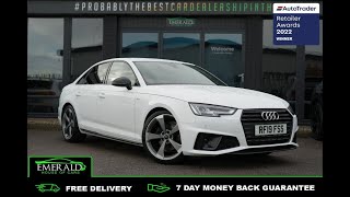 2019 19 AUDI A4 2.0 TFSI BLACK EDITION 4D 188 BHP/RF19 FSS