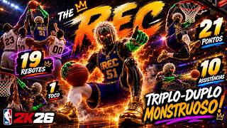 🔥 TRIPLO-DUPLO MONSTRUOSO! 21 PTS, 19 REB E 10 AST COM ALEATÓRIOS | NBA 2K26 REC