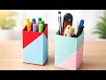 Easy Paper Pen Holder | DIY Handmade Paper Pen Stand | How To Make Paper Pen, Pencil Box 