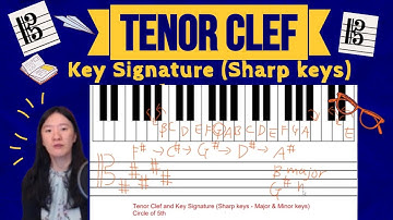 Tenor Clef and Key Signature (Sharp keys) Music Theory Tutorial