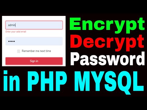 How to Encrypt and Decrypt Password in PHP MYSQL