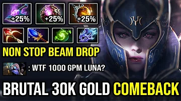Even 30K Gold Comeback is Nothing to this Luna | EPIC 1K GPM Timeless Relic Magic Spam 2s Beam DotA