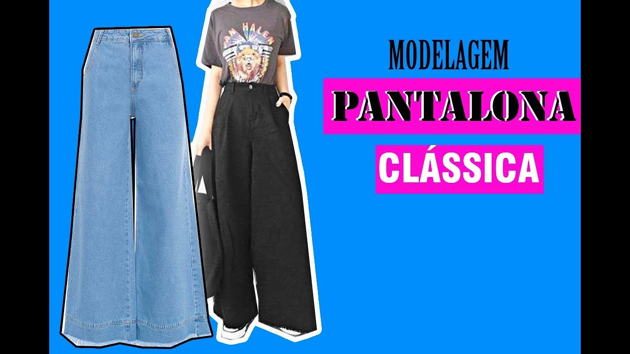 Calça Pantalona Clássica|Modelagem com Alteração do Molde Base