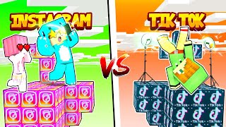 Isla De Lucky Blocks De Tik Tok Vs Instagram  Bebe Milo minecraft