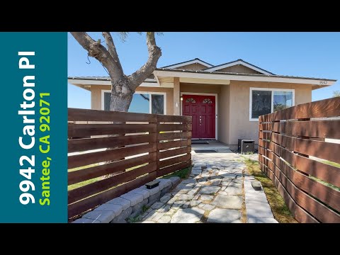 9942 Carlton Pl, Santee, CA home video tour