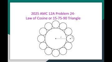 2025 AMC 12A Problem 24-Law of Cosine and 15-75-90 Triangle(More in the description)