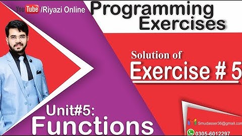 Unit 5 Functions | programming exercise solution | Exercise 5 class 10 computer chapter 5