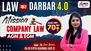LAW का DARBAR 4.O🔥Mission Company LAW - Class 4 By Divya Agarwal Mam | MEPL