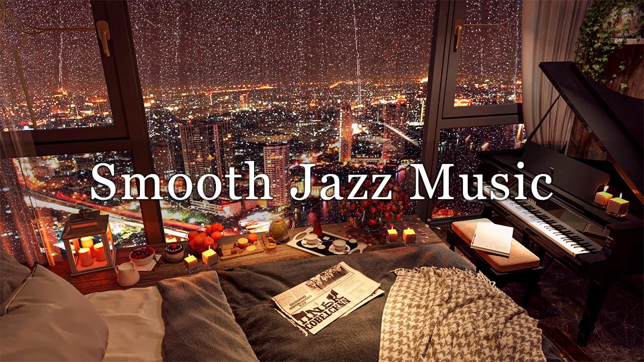 Smooth Piano Jazz Music with Rain Sound for Relaxing, Sleeping, Stop Over Thinking, Stress Relief 🎹