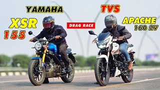 2025 Yamaha XSR 155 vs 2025 TVS Apache RTR 160 2V — Drag Race Till Their Limit!