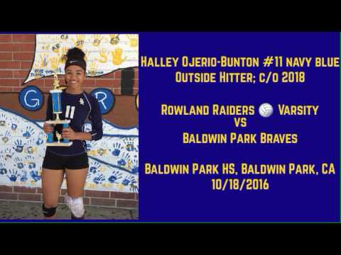 Halley Ojerio-Bunton 🏐 highlights (outside hitter): Rowland HS vs Bald